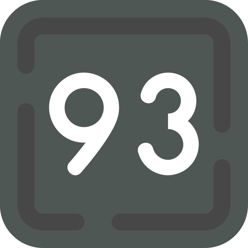 Ninety Three Grey scale Icon vector