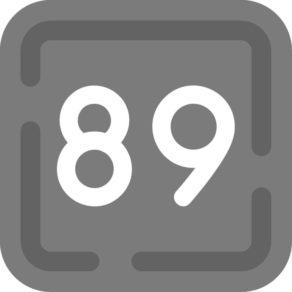 ochenta nueve gris escala icono vector
