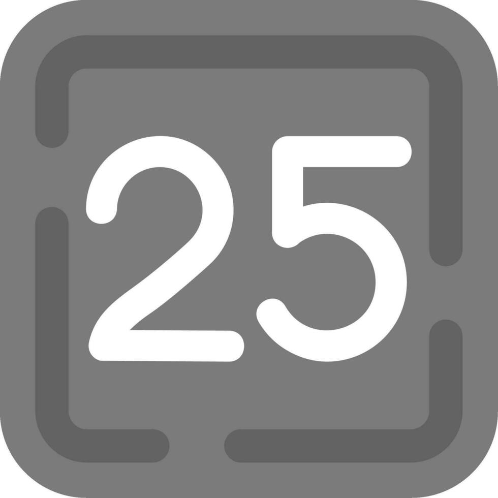 Twenty Five Grey scale Icon vector