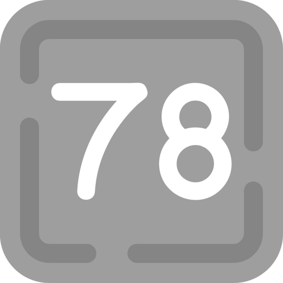 Seventy Eight Grey scale Icon vector