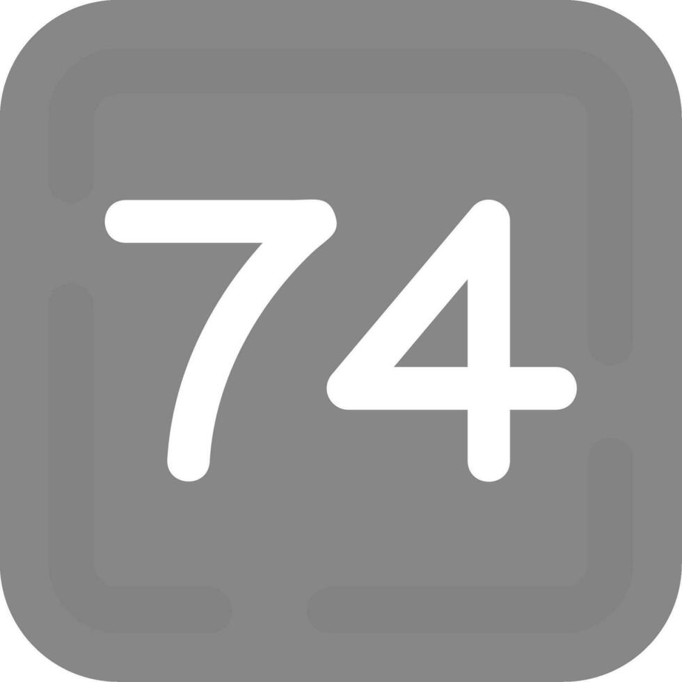 Seventy Four Grey scale Icon vector