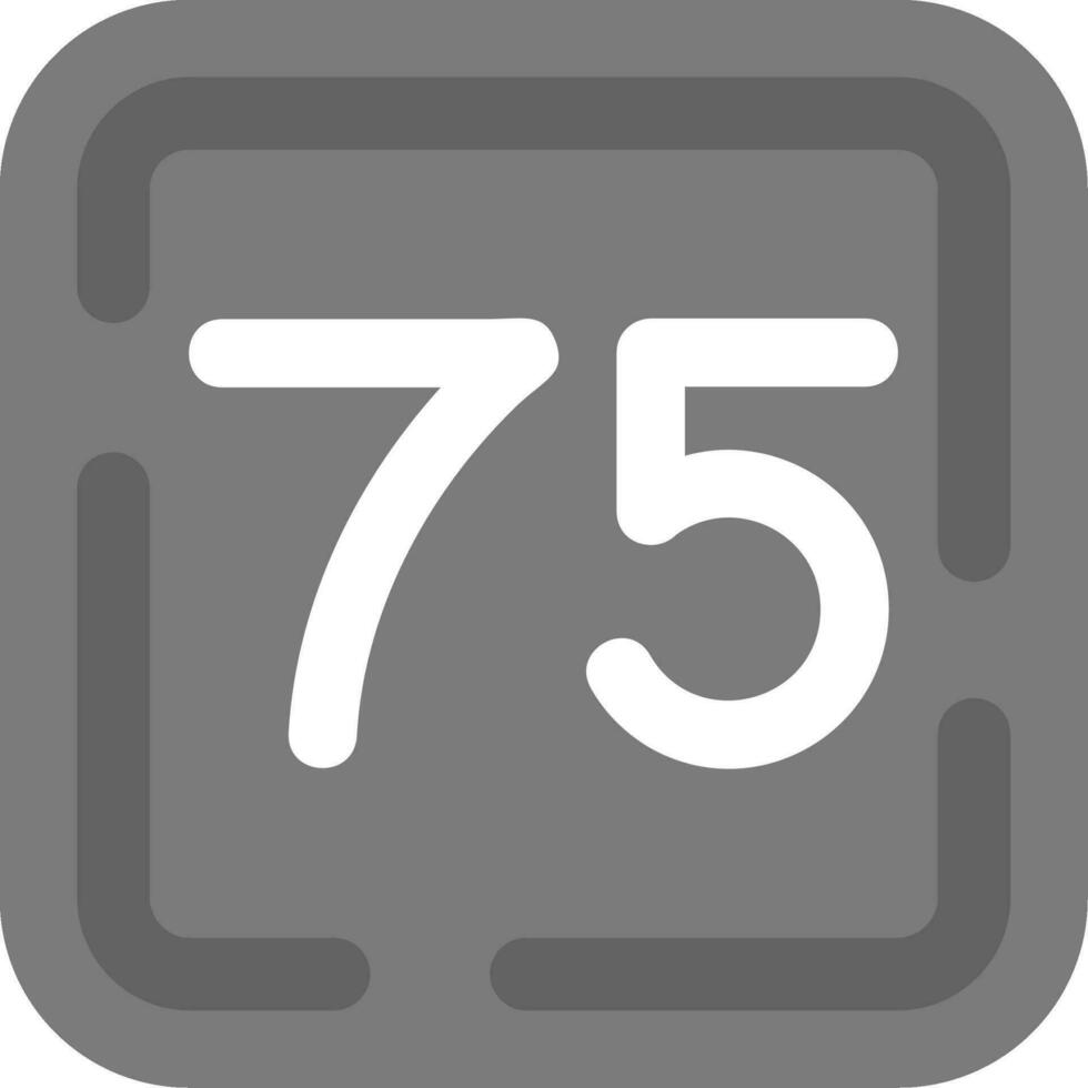 Seventy Five Grey scale Icon vector