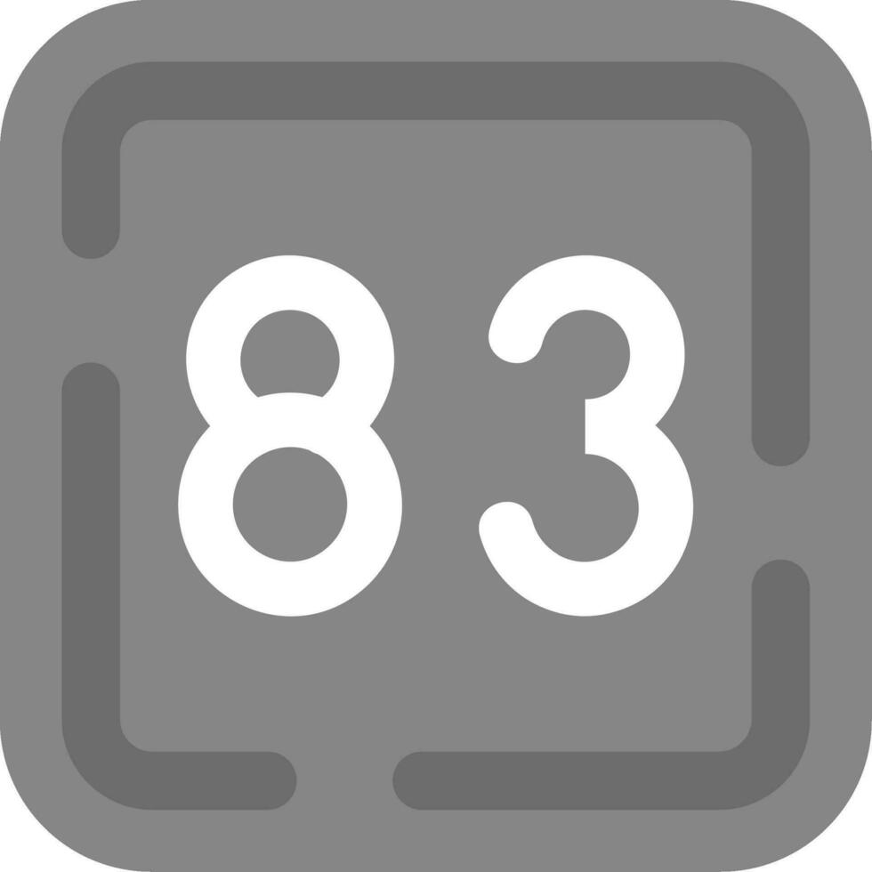 ochenta Tres gris escala icono vector
