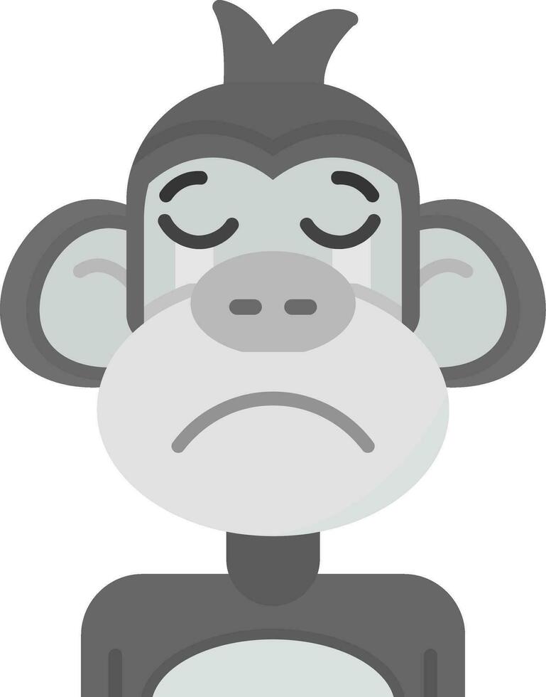 Cry Grey scale Icon vector