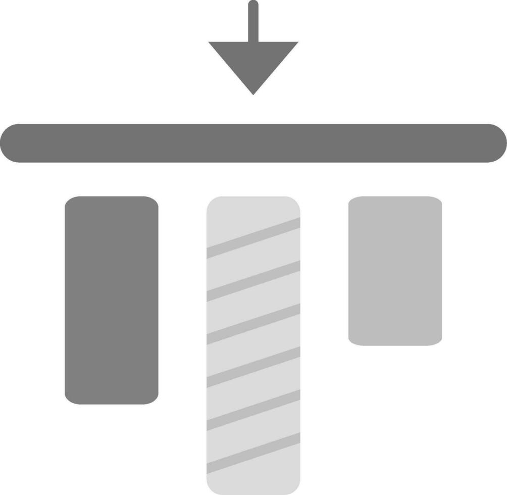 parte superior alineación gris escala icono vector