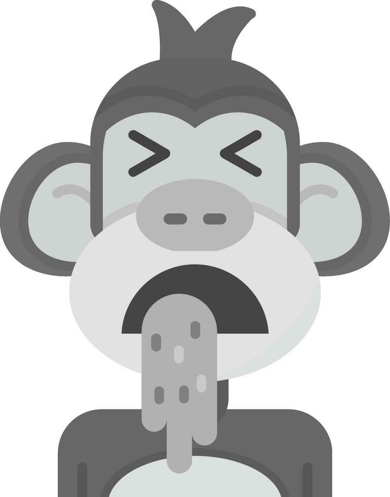 Vomit Grey scale Icon vector