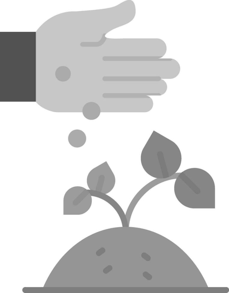 Seeding Grey scale Icon vector