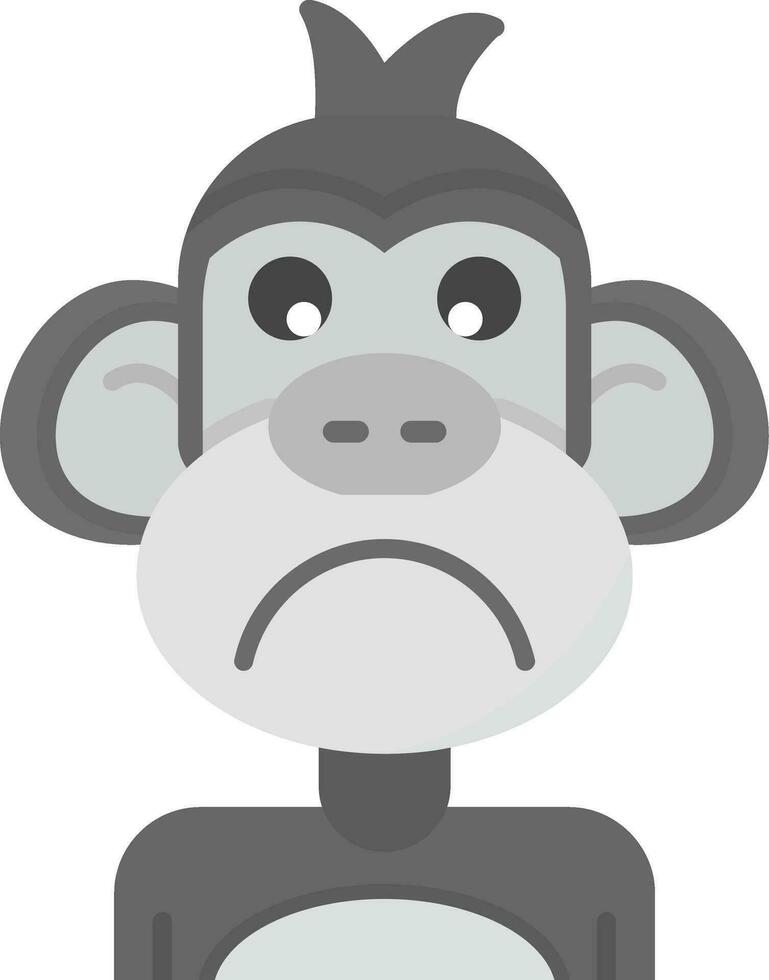 Sad Grey scale Icon vector