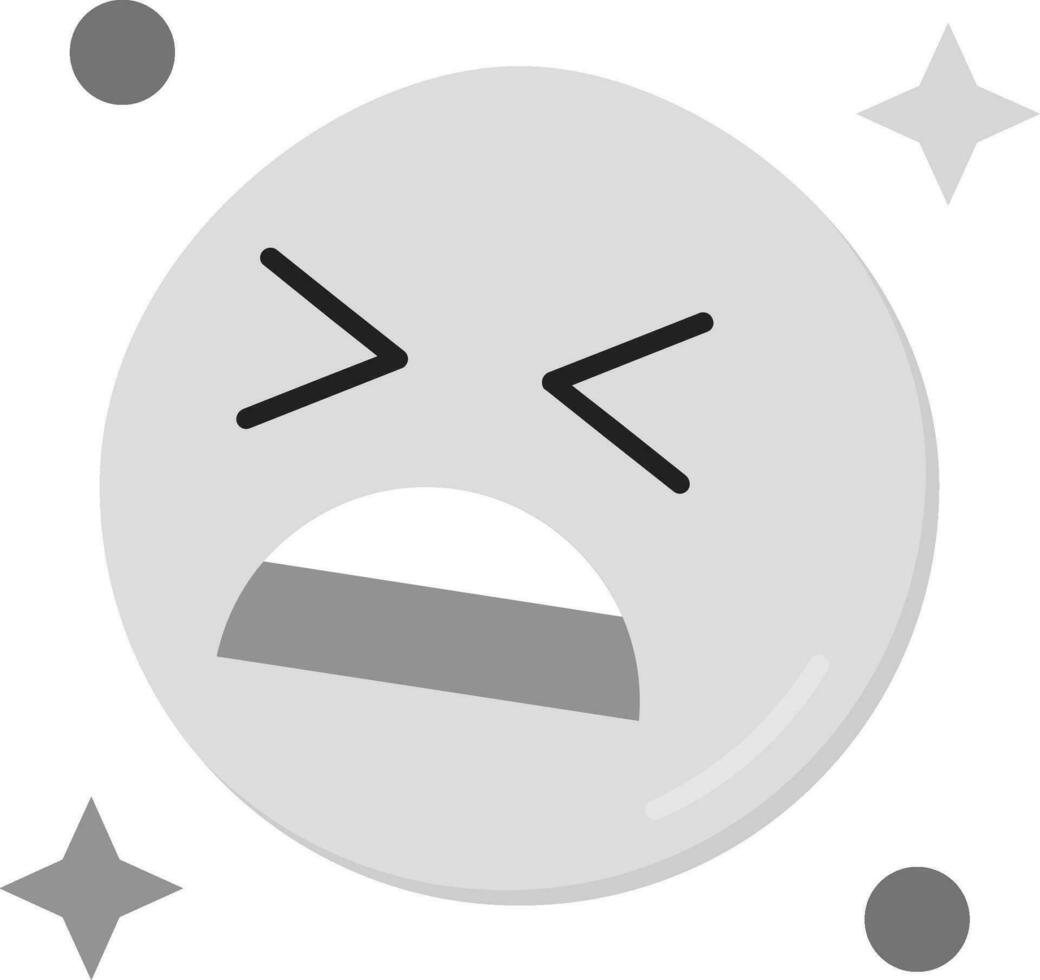 Anguish Grey scale Icon vector