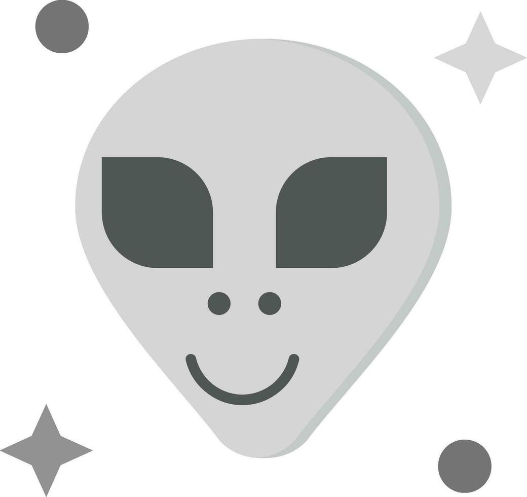 Alien Grey scale Icon vector