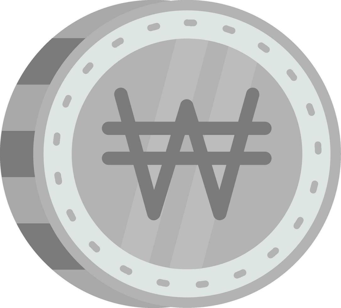 Won Grey scale Icon vector