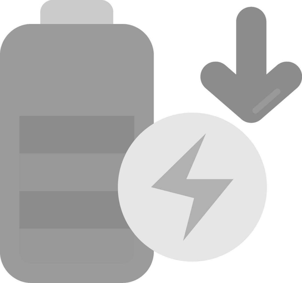 Low battery Grey scale Icon vector