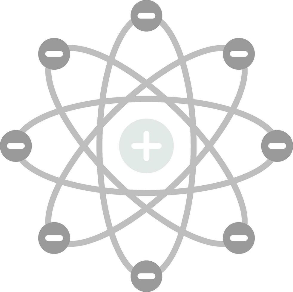 átomo gris escala icono vector