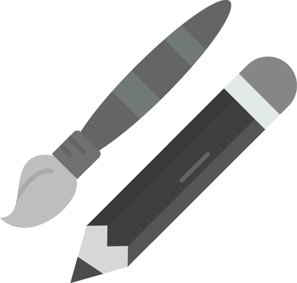 Drawing tools Grey scale Icon vector