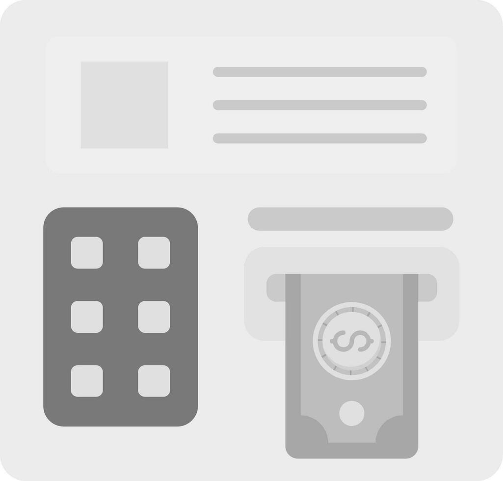 Atm machine Grey scale Icon vector