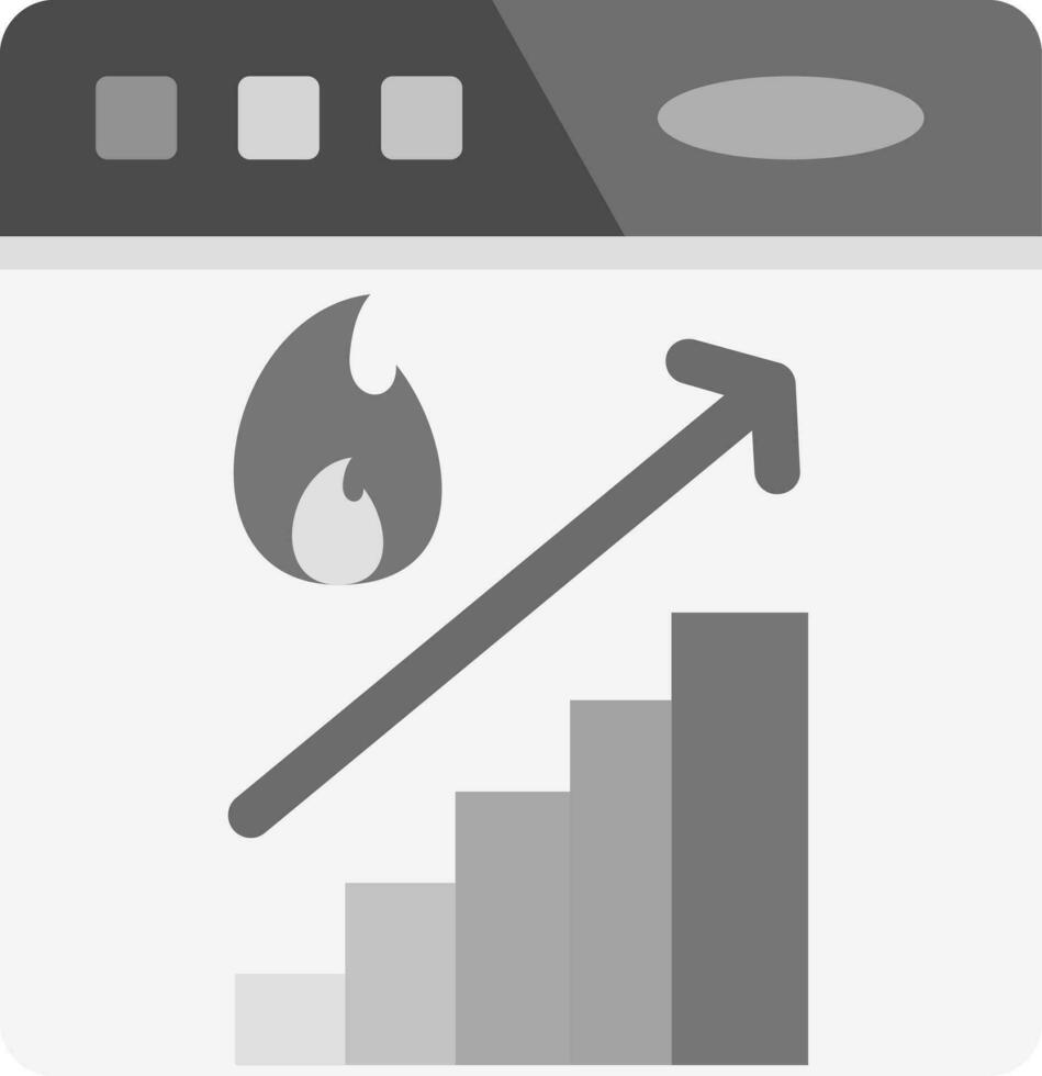 Increase Grey scale Icon vector