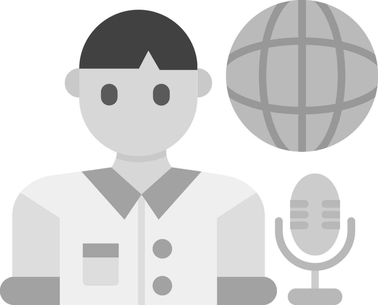 Broadcaster Grey scale Icon vector