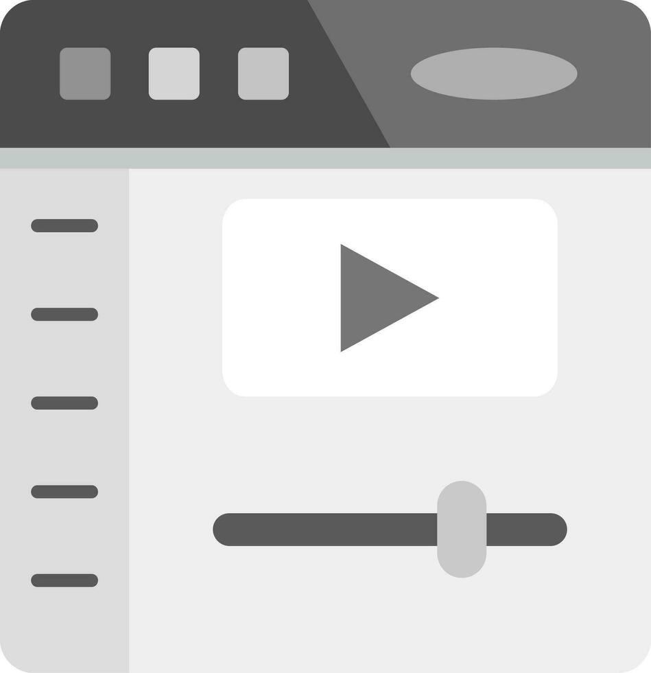 Video player Grey scale Icon vector