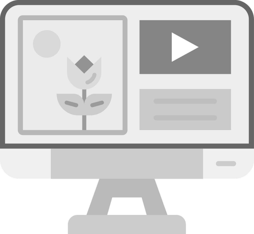 Mixed media Grey scale Icon vector