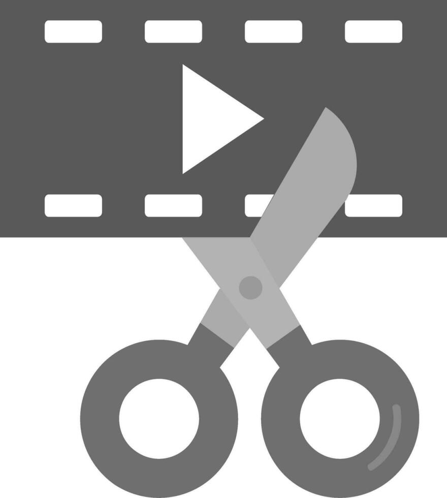 Video editor Grey scale Icon vector