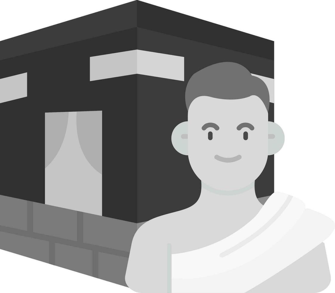 Umrah gris escala icono vector