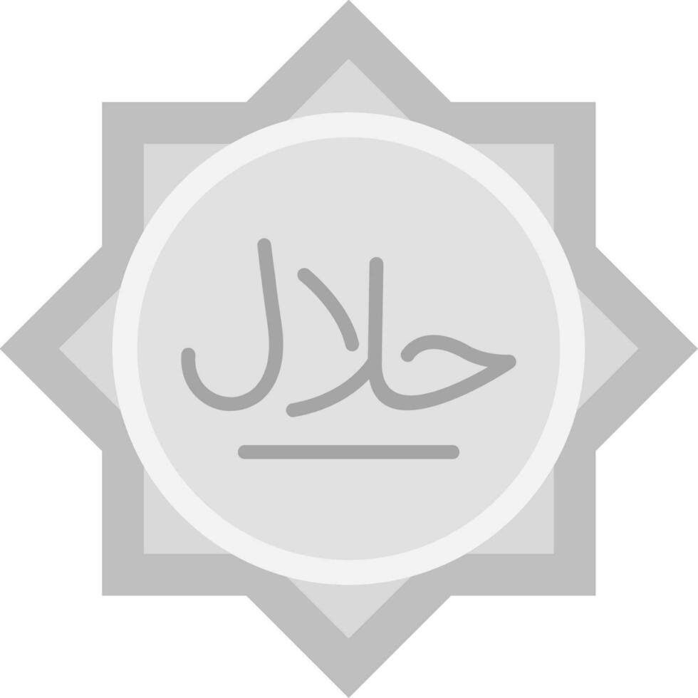 Halal Grey scale Icon vector