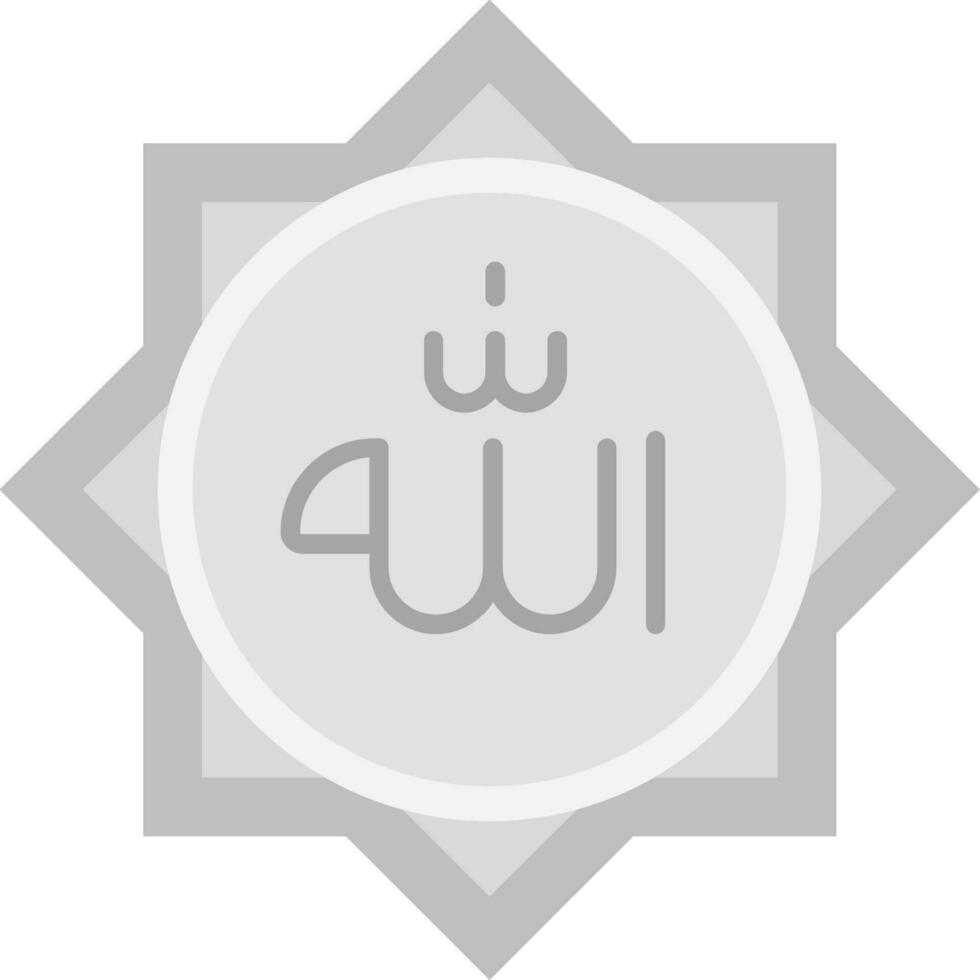 Allah Grey scale Icon vector