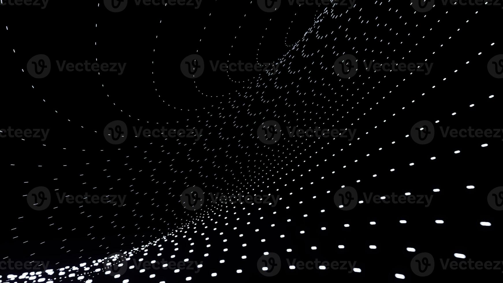 Background with small polka dots pattern and hallucination effect. Design. Flowing canvas of tiny dots on a black background. photo