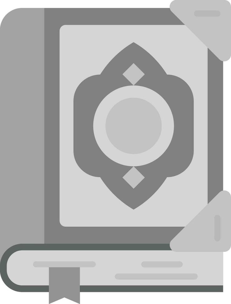 Quran Grey scale Icon vector