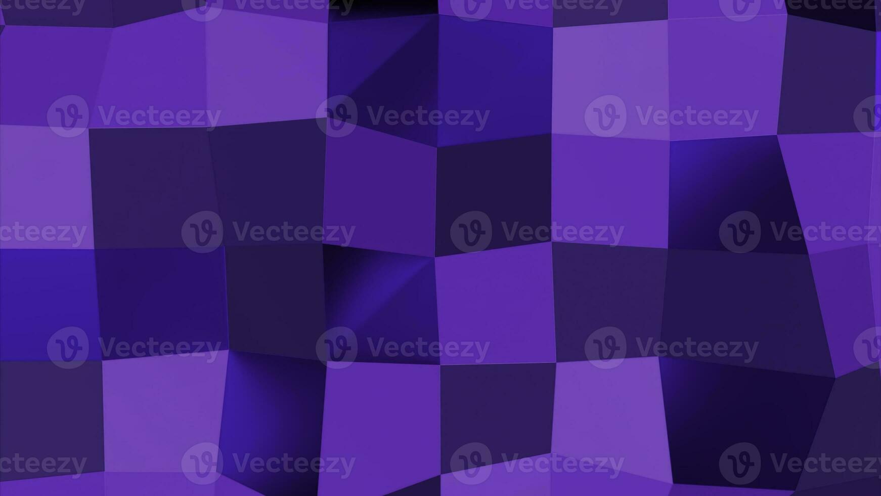 Purple and green background. Design.Bright squares in 3d format that rise and fall back in different directions. photo