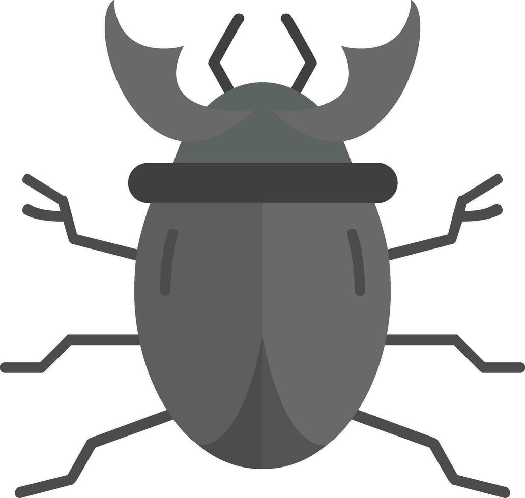 escarabajo gris escala icono vector