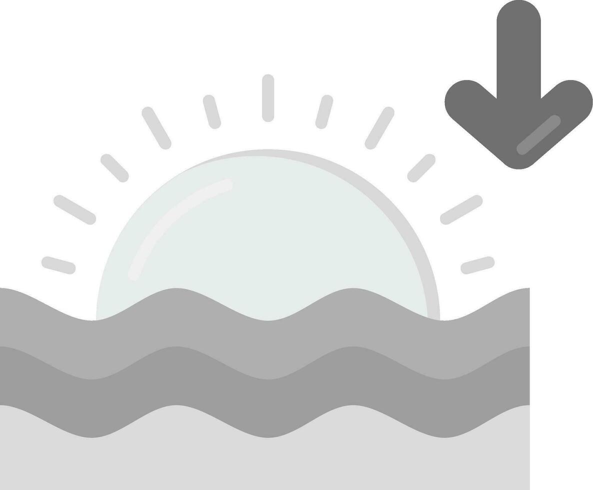 puesta de sol gris escala icono vector