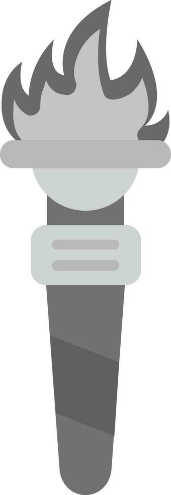 antorcha gris escala icono vector