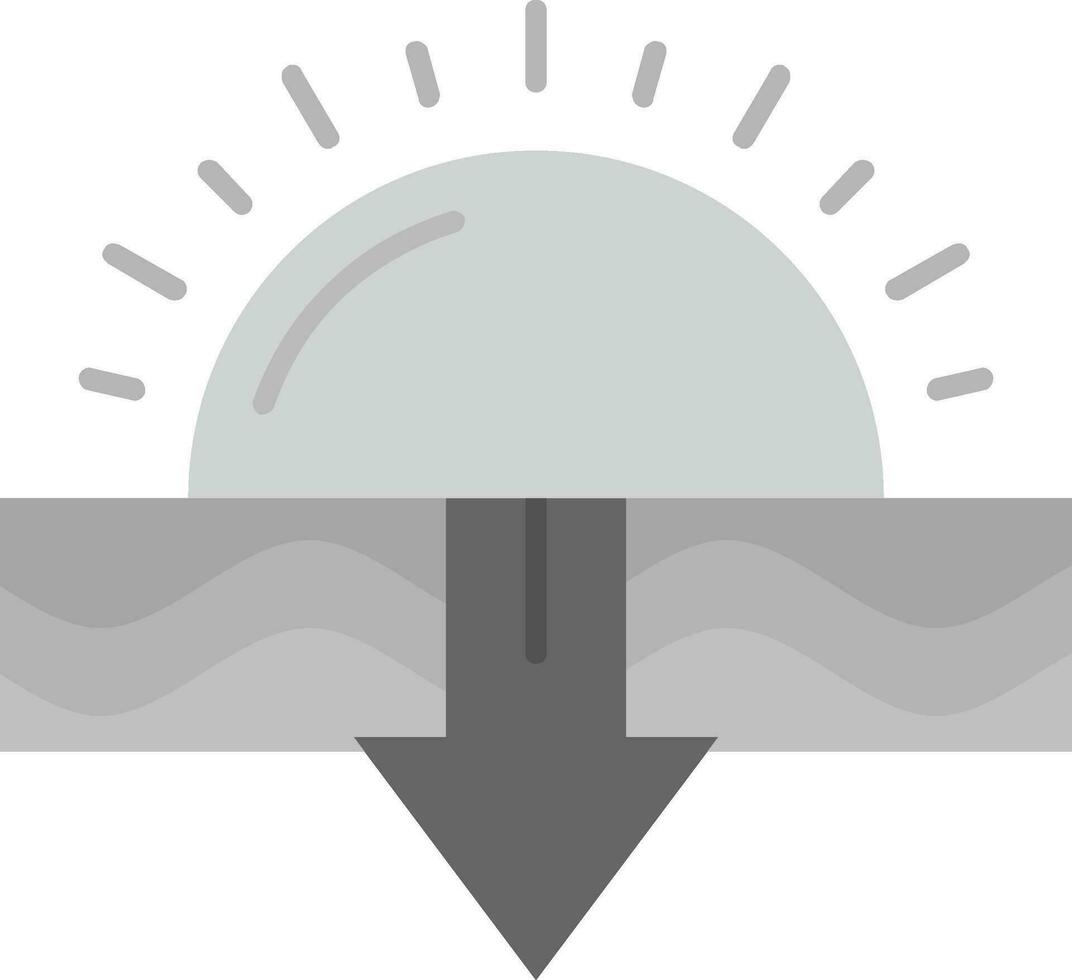 puesta de sol gris escala icono vector