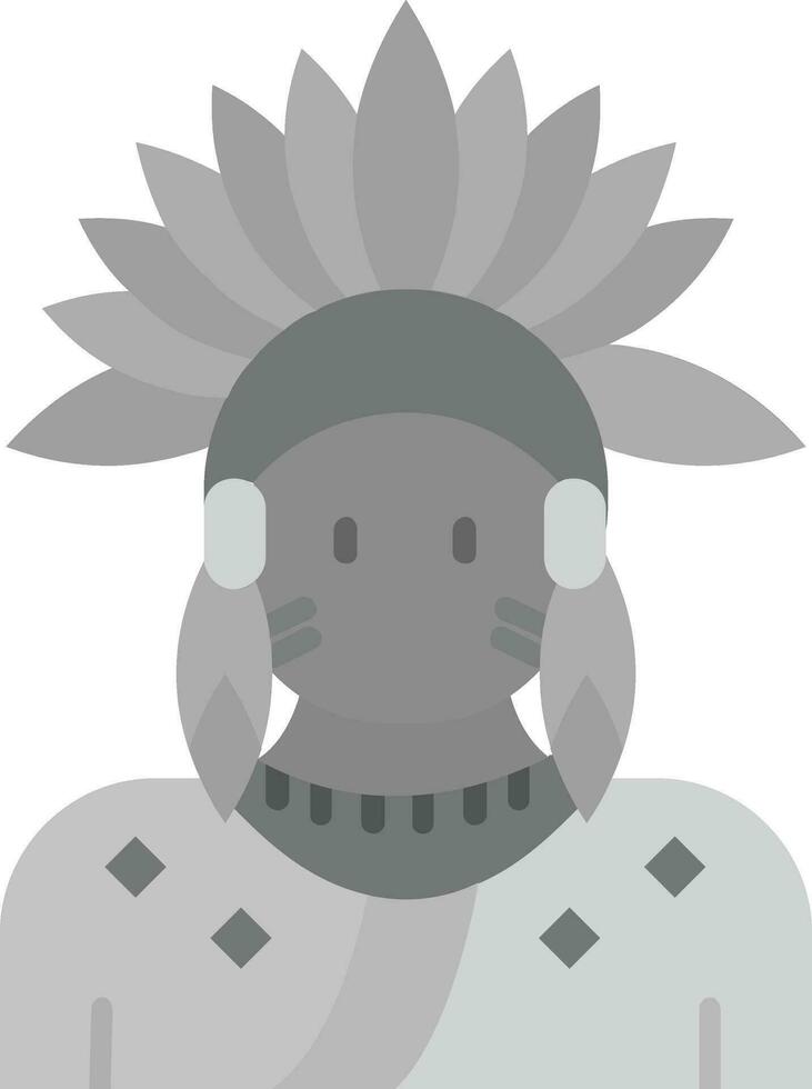Indian Grey scale Icon vector