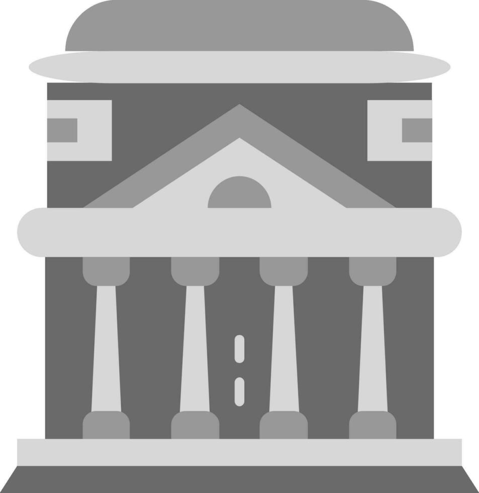 panteón gris escala icono vector