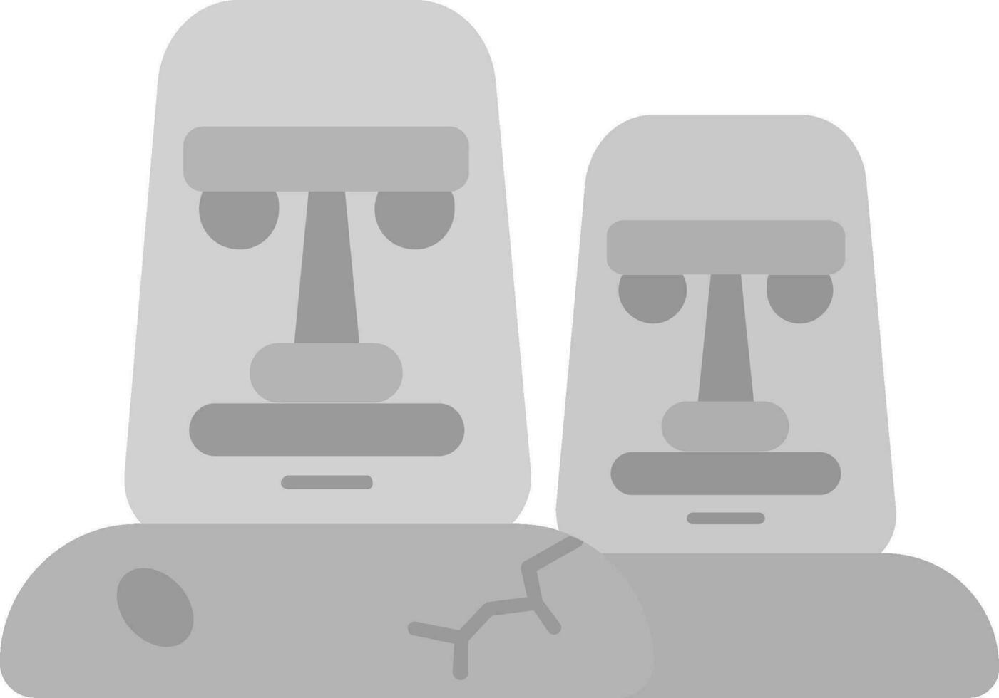 Moai Grey scale Icon vector