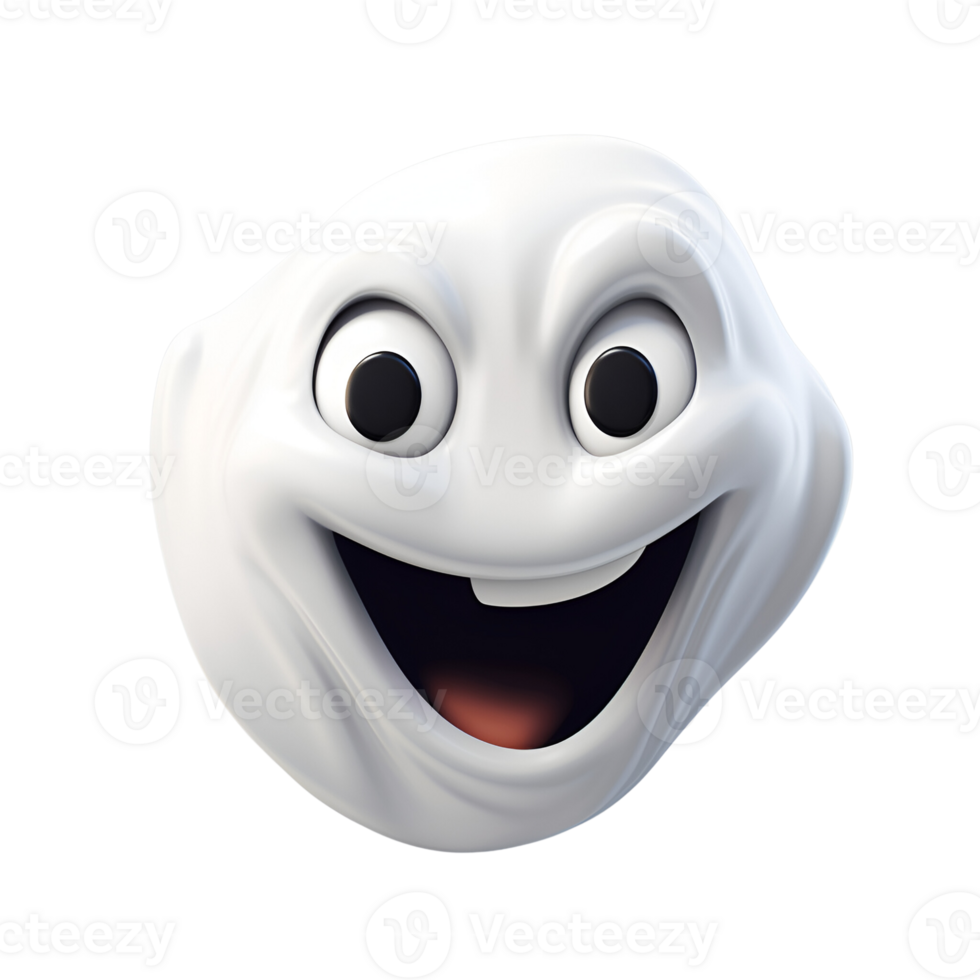AI generated Halloween Cartoon Style White Ghost Ghost Face Ghost Cloak No Background Perfect for Print on Demand Merchandise png