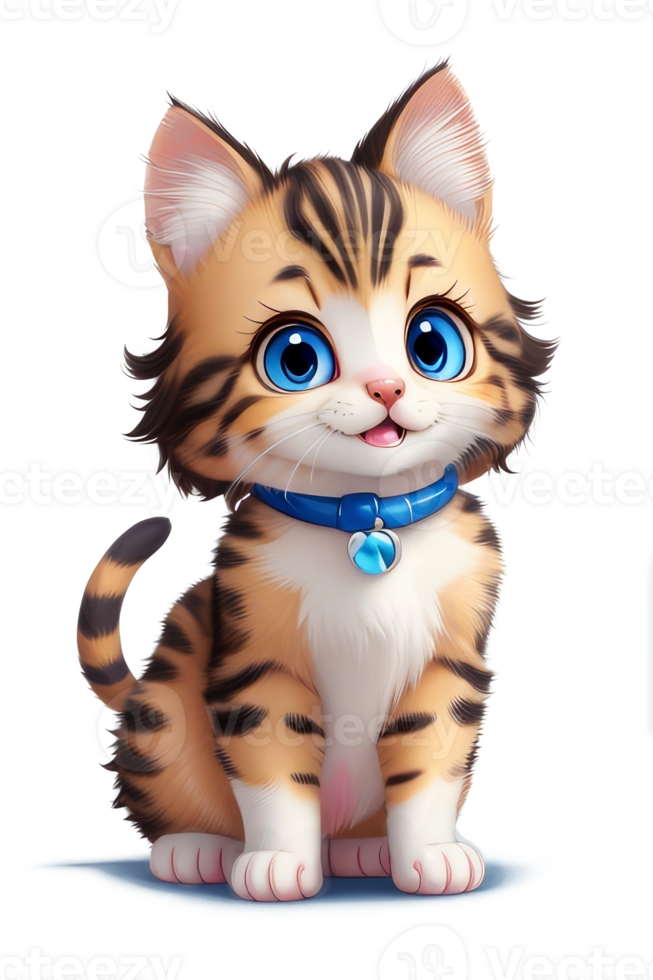 AI generated Cute cat on transparent background. Cute cat on transparent background. Cute cat on transparent background.Generative AI. png