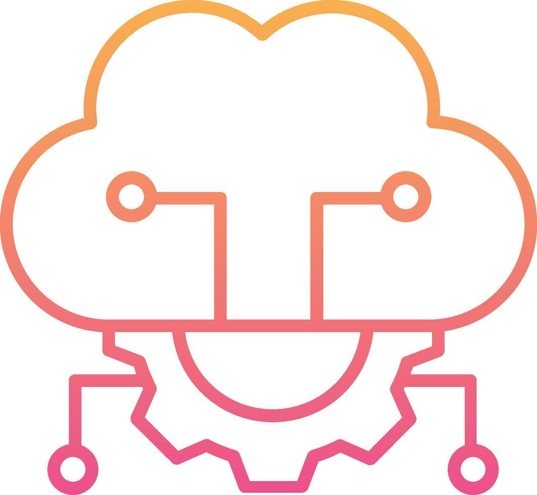Cloud Server Settings Vector Icon