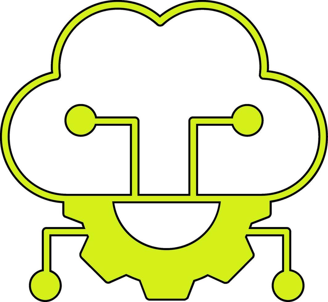 Cloud Server Settings Vector Icon