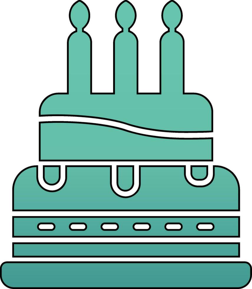 icono de vector de pastel de cumpleaños