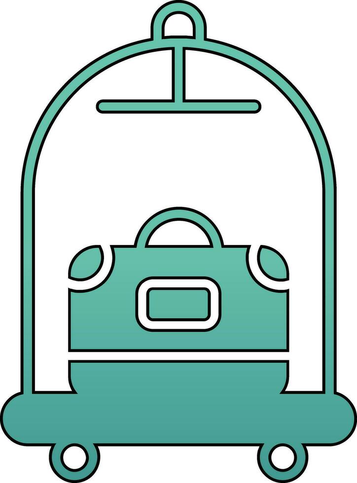 Luggage Cart Vector Icon