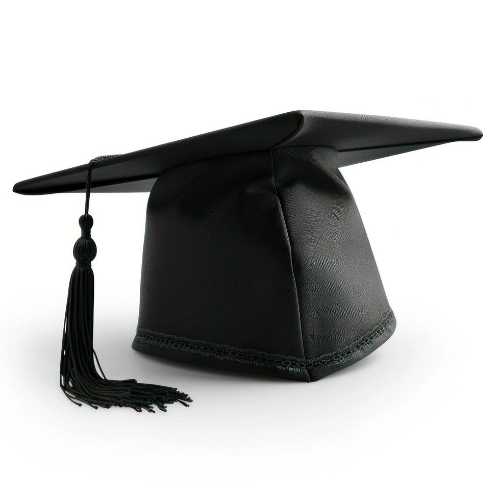 AI generated black graduation cap isolated photo