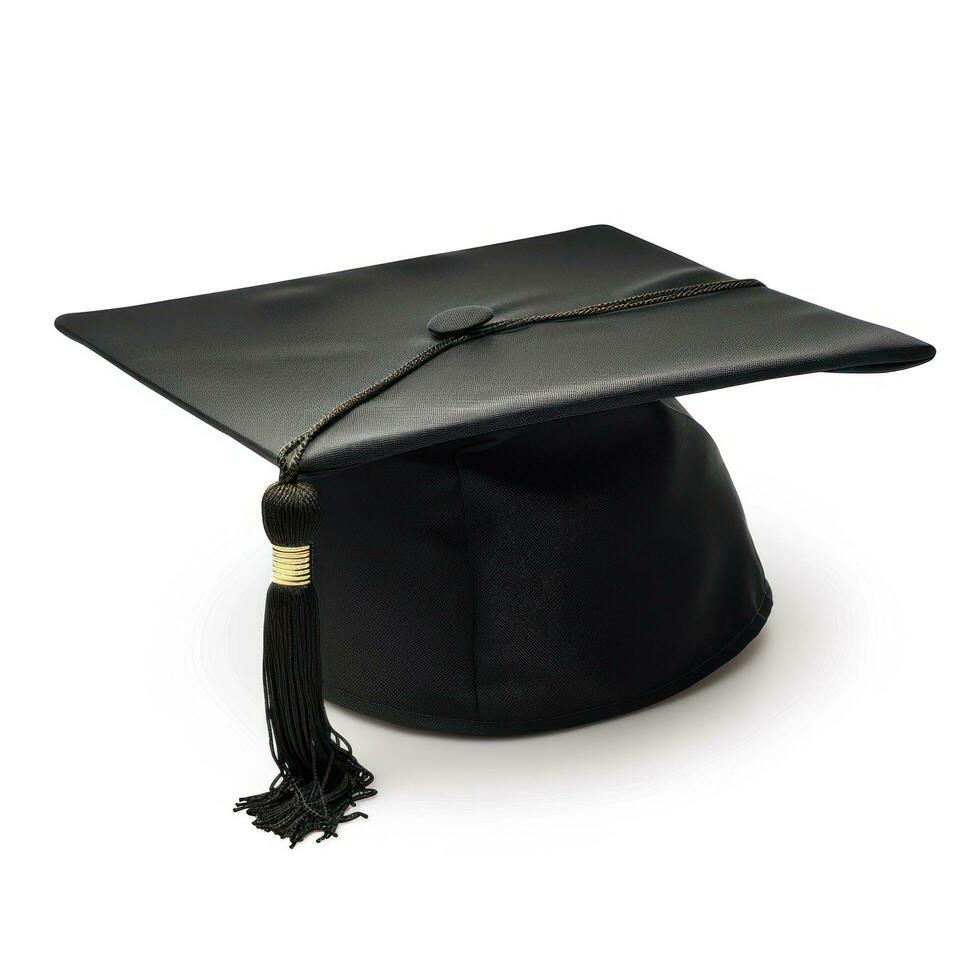 AI generated black graduation cap isolated photo