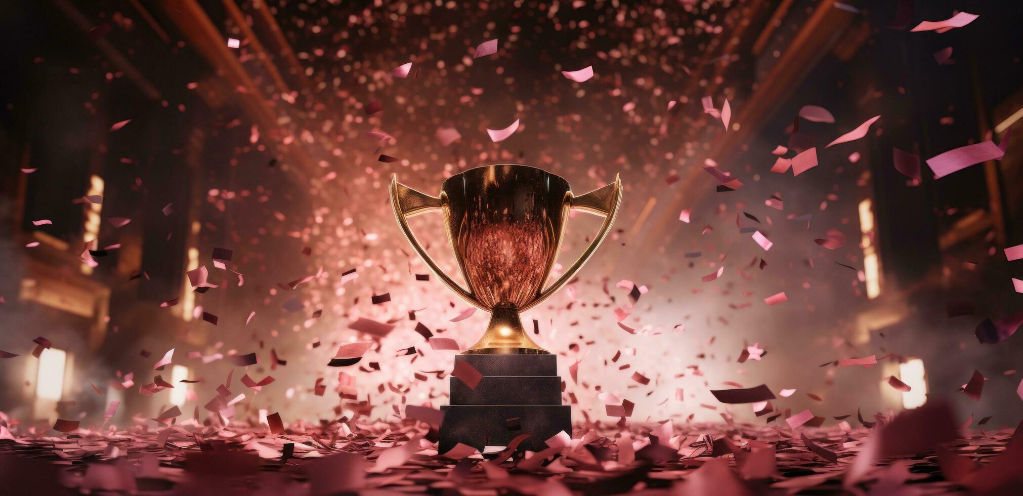 AI generated award ceremony with confetti being thrown around photo