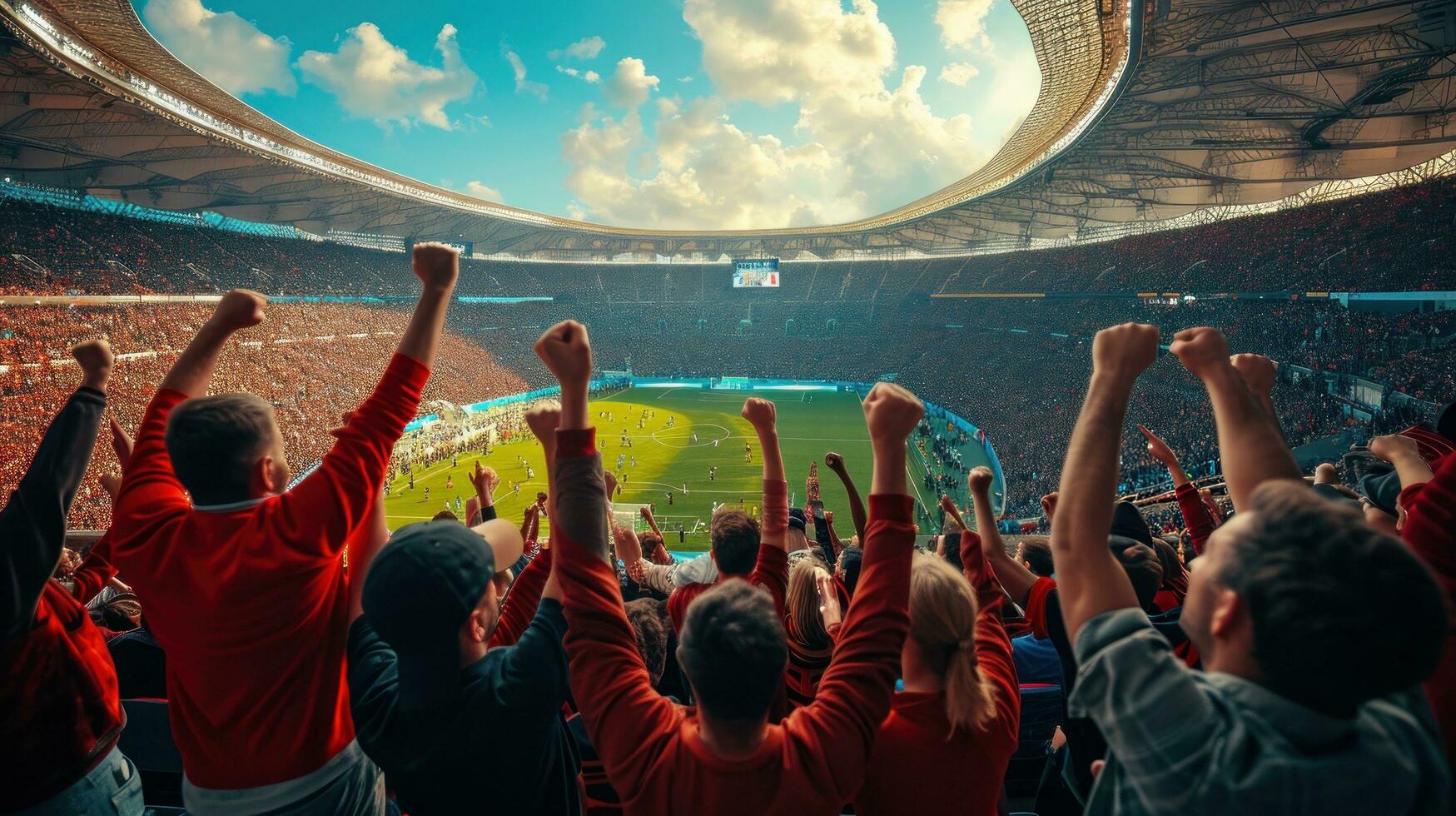 AI generated Big group of sport fan on stadium photo