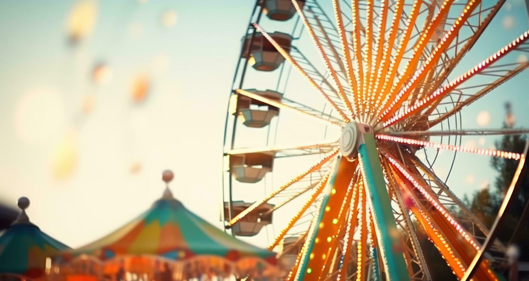 AI generated ferris wheel in a circus, fairground structure, carnival ferris wheel photo