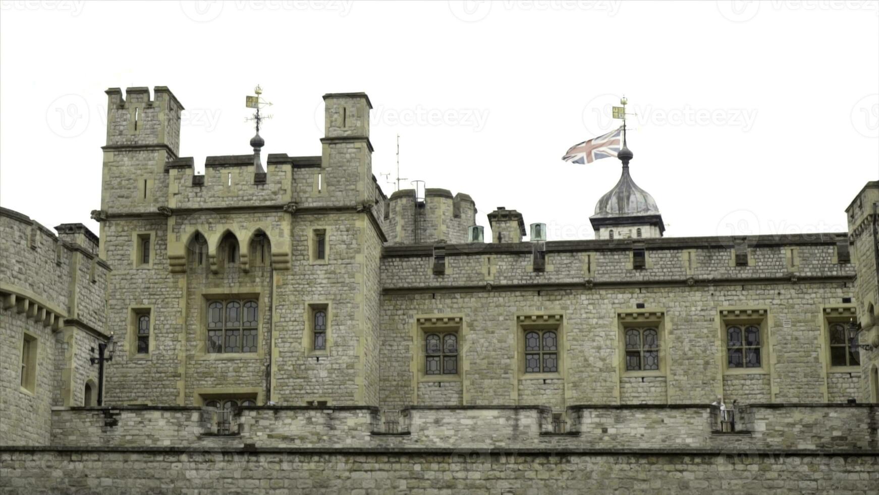 Old architectural grey stone fortress on sky background. Action. Old beautiful fortress building is wonderful historical landmark for tourists photo