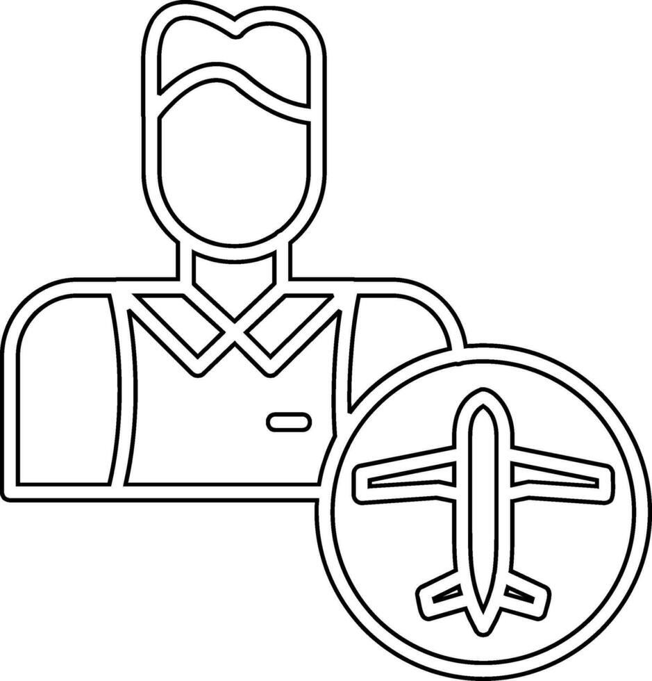 icono de vector de auxiliar de vuelo